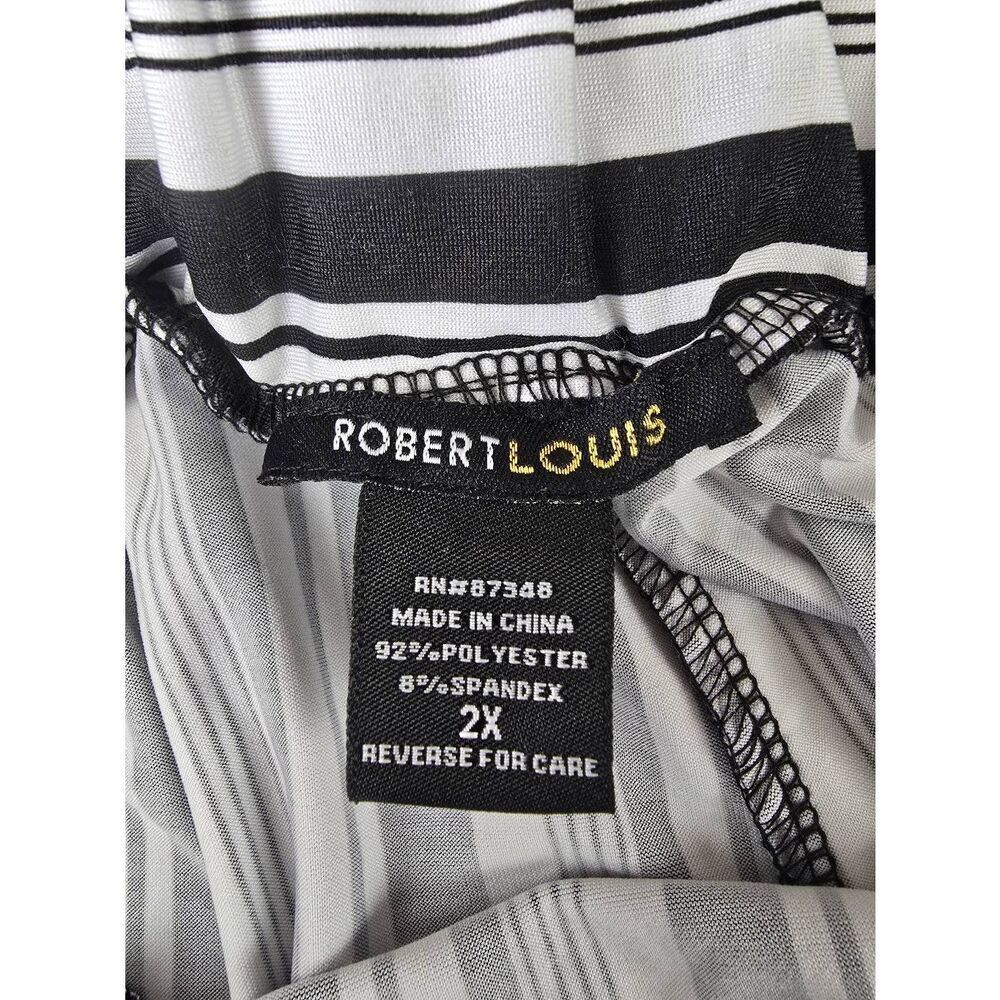Robert Louis Shorts Sz 2X Black/White Stripe New - Picture 5 of 11